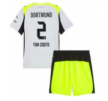 Borussia Dortmund Yan Couto #2 Koszulka Wyjazdowa dzieci 2025-26 Krótki Rękaw (+ krótkie spodenki)